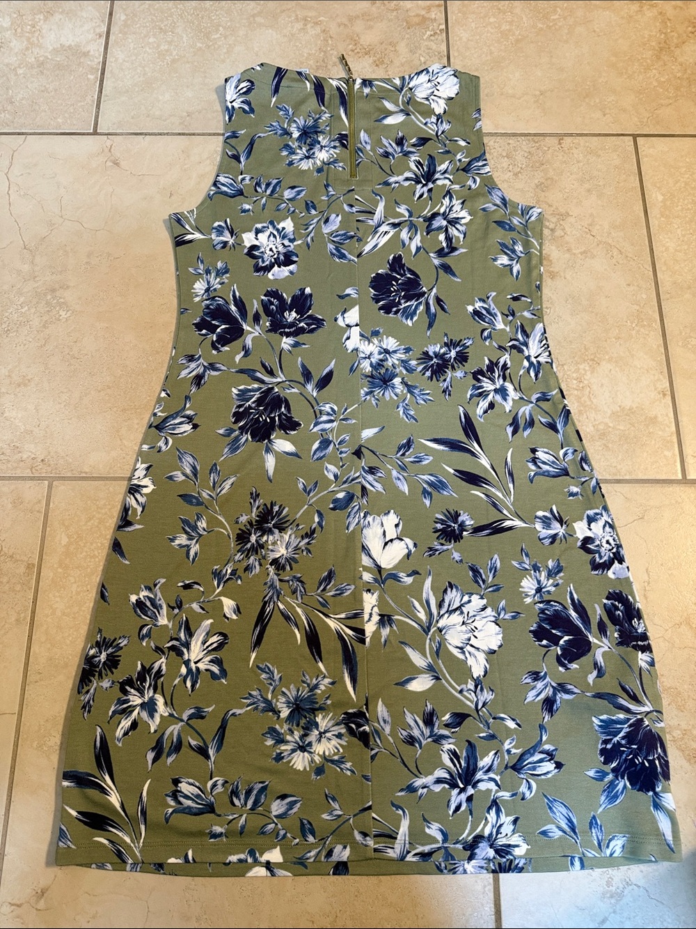 Tommy Bahama Olive Green Floral Sleeveless Mini Dress - Picture 3 of 3